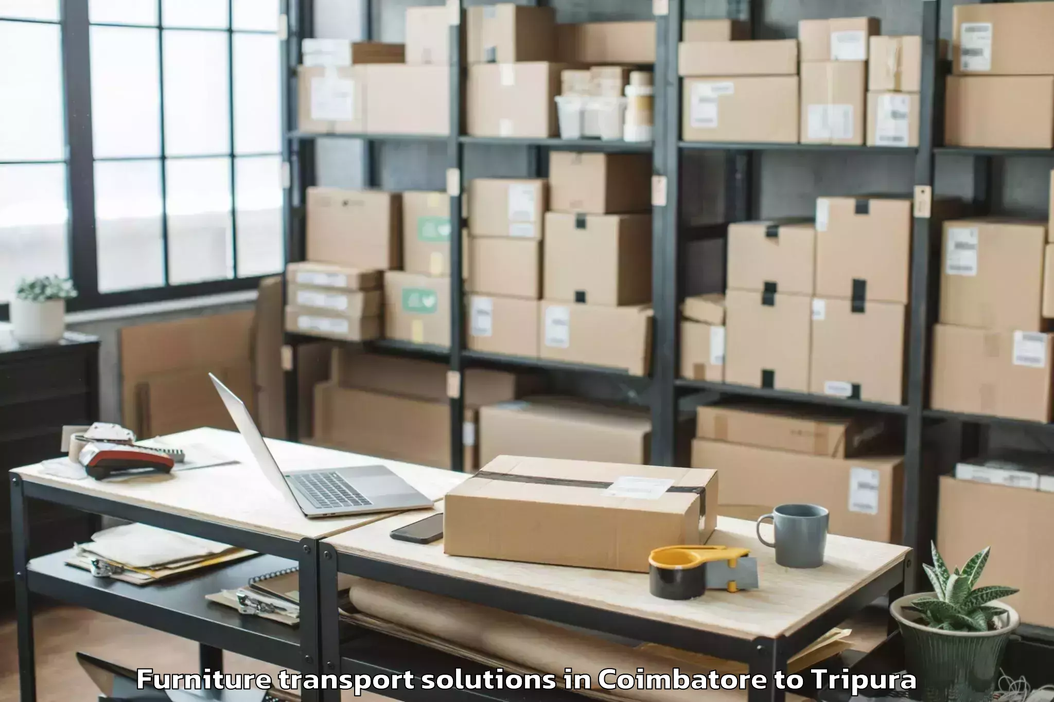 Discover Coimbatore to Udaipur Tripura Furniture Transport Solutions